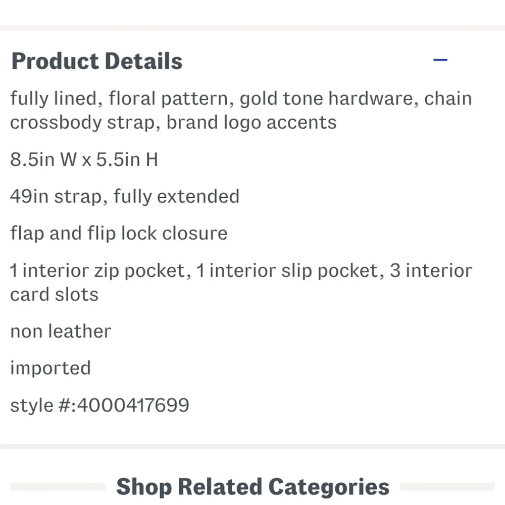 Ted Baker Parisa Elegant Floral Shoulder Clutch Bag, Removable Chain Strap 🌸 - Picture 15 of 15